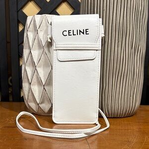 Celine White Crossbody Phone Bag